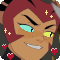 An image of Catra with sparkles and hearts around her