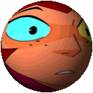 a rotating sphere with Catra's face on it